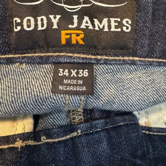NEW Cody James FR Men's Millikin Dark Slim Boot Work Jeans 34X36 Landman Cowboy